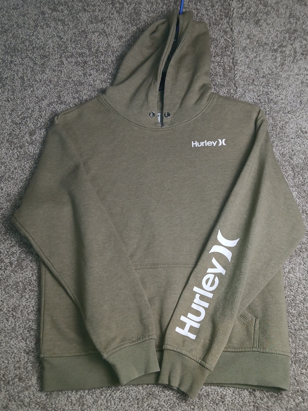 Hurley Pullover Men’s Olive Green Hoodie Sweatshirt - Size Medium